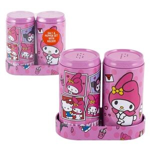 Hello Kitty + My Melody Tin Salt and Peoper Shakers Set